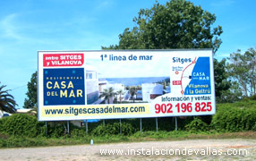 Valla publicitaria 16x6 tamaño superior con marcos